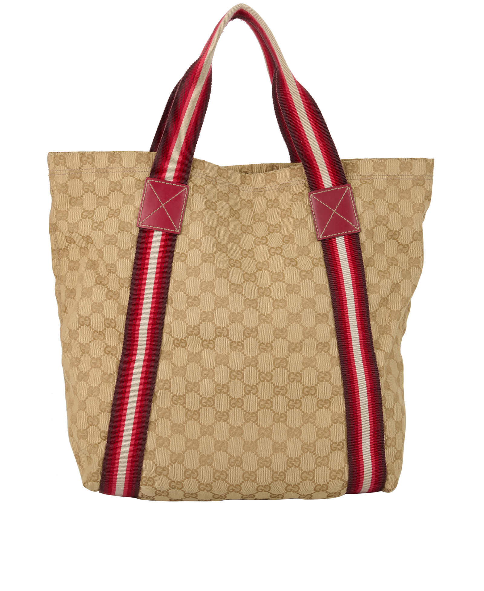 Sherry Line Tote Bag, &pound;230, Handbags, Beige/Red, Canvas, Back view